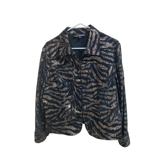 LineaR Jackets & Blazers - Corduroy Poly Spandex Jacket by Linear‎ Metallic Zebra Print Size L